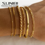 Classic Snake Chain Bracelets for Women Trend Gold