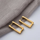 Geometric Earrings For Women Rectangular Gold Color