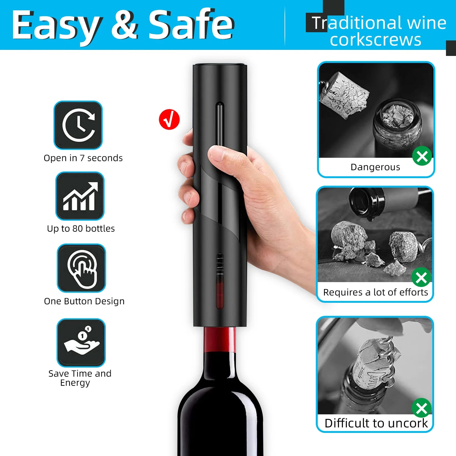 Wine Openers for Beer Battery Bottle Opener Foil