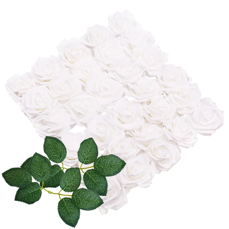 Heads 8CM Artificial PE Foam Rose Flowers Bride