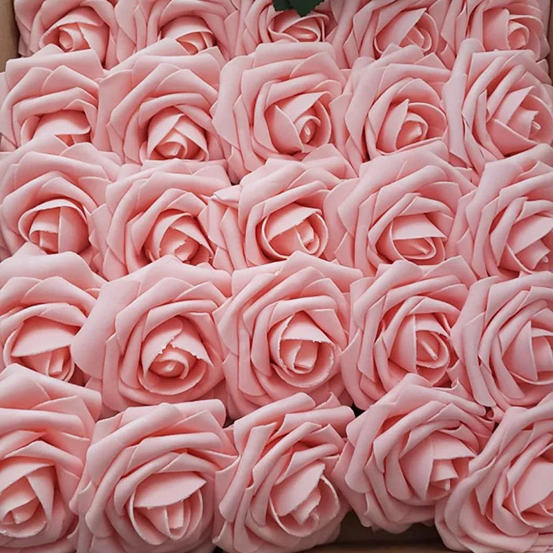 Heads 8CM Artificial PE Foam Rose Flowers Bride