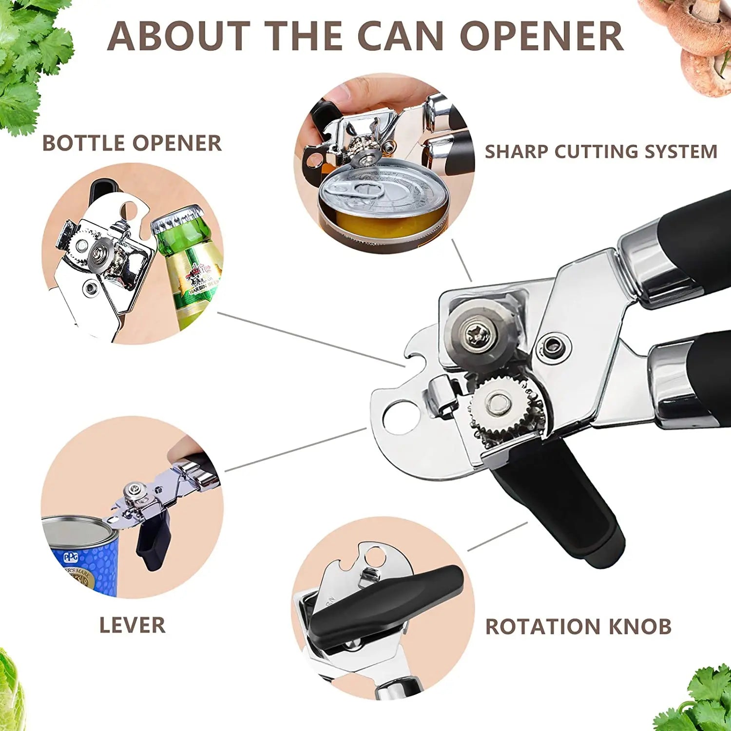 Professional Tin Manual Can Opener Multifunctional