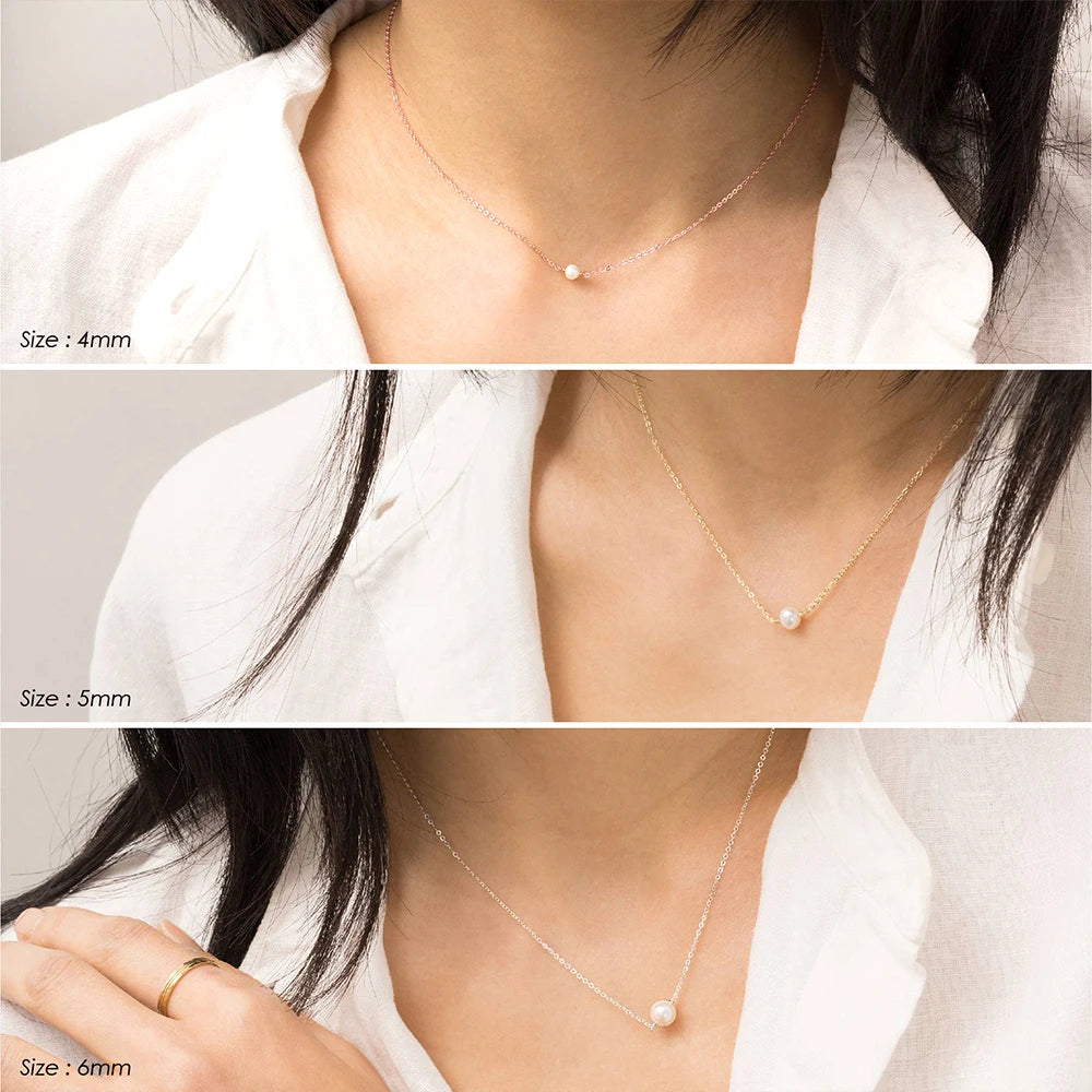 Stainless Steel Choker imitated  Pearl Necklaces for Women