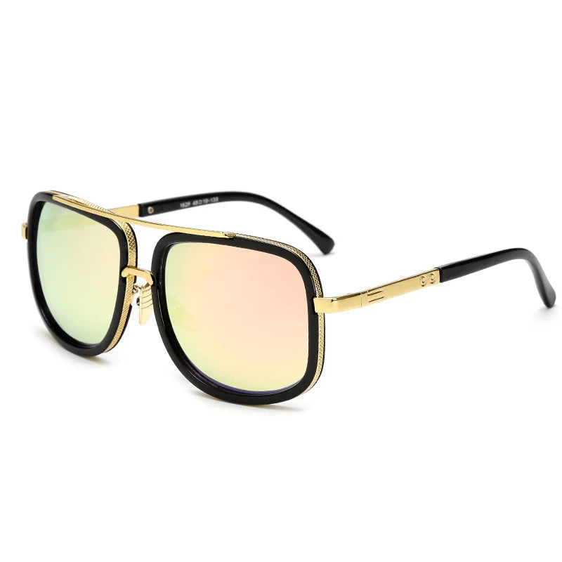 New Fashion Big Frame Sunglasses Men Square  Metal