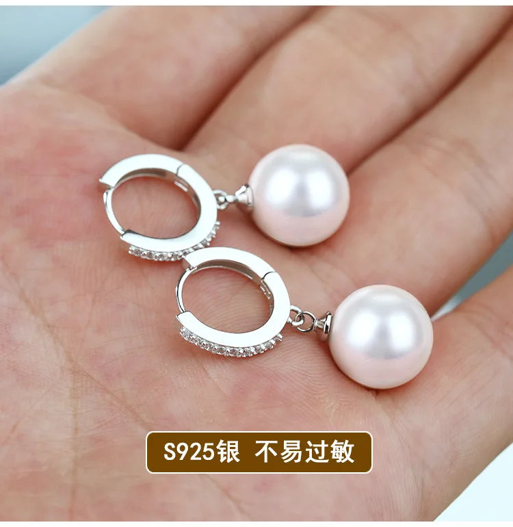 Earrings Genuine Natural Freshwater Pearl 925 Sterling