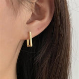 Geometric Earrings For Women Rectangular Gold Color