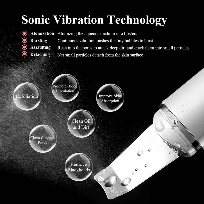 Ultrasonic Skin Scrubber Vibration Face Spatula Blackhead