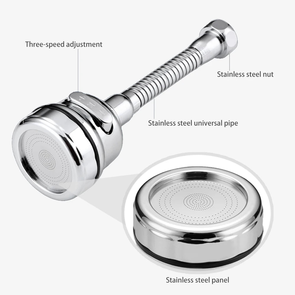 Kitchen Gadgets 3 Modes 360 Rotatable Bubbler High Pressure