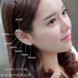 Stainless Steel 4 Color CZ Zircon korean Earrings For Women