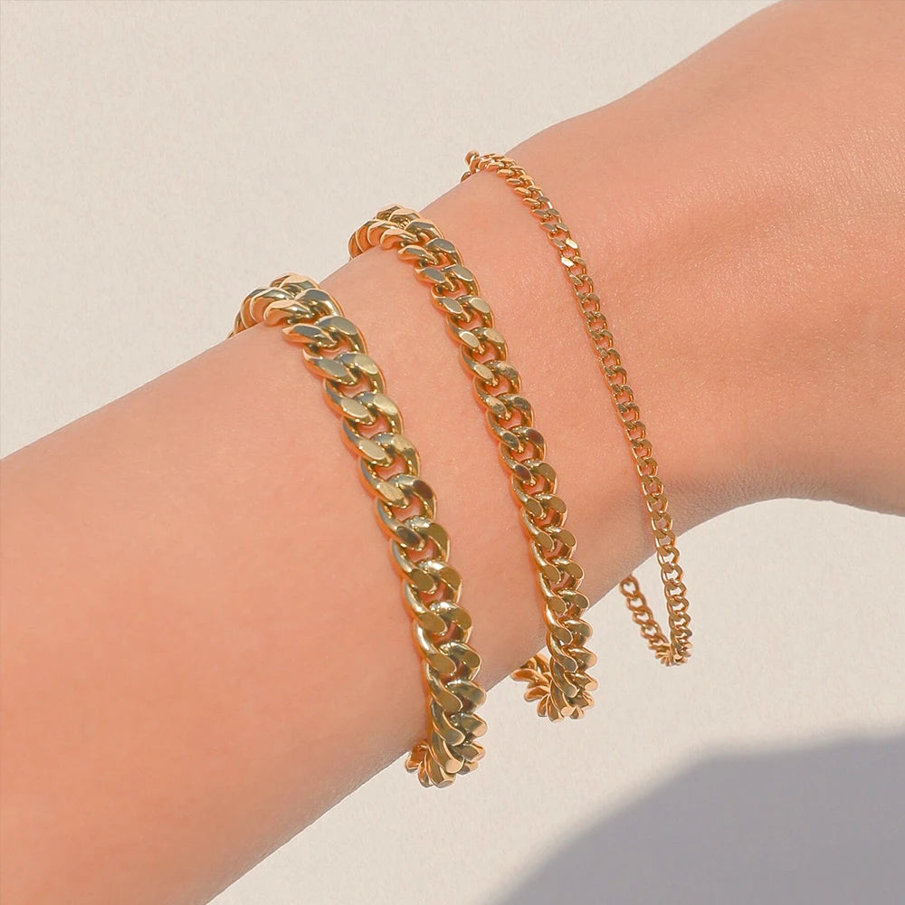 Classic Snake Chain Bracelets for Women Trend Gold