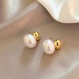 French Elegant Gold Color Bean Spliced Flat Pearl