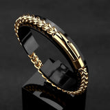 Men Punk Rock Bicycle Chain Bracelet 18k Gold Plated