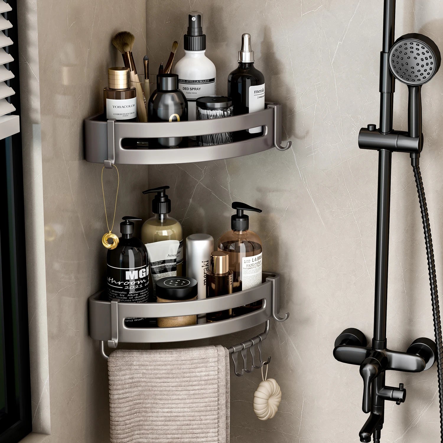 Shelf No Drill Wall Mounted Shampoo Bottle Shower