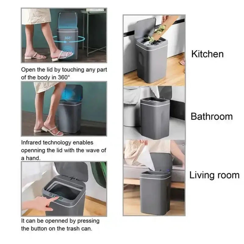 16L Automatic Sensor Trash Can Electric Touchless