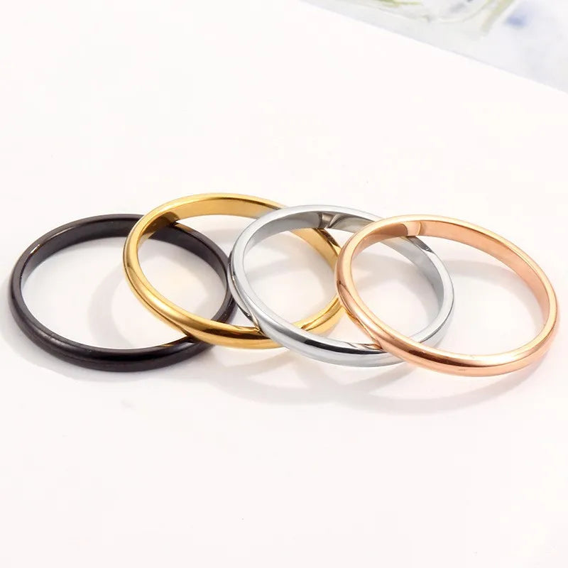 Ring Stainless Steel Plain Band Knuckle Midi Women