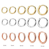 Minimal Glossy Hoop Earrings Gold Color Tiny Cartilage