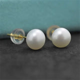 Natural Freshwater Pearl Stud Earrings Real Sliver Earring