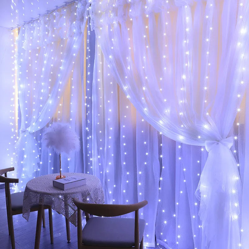 Curtains Festoon Led Light Garlands New Year Christmas