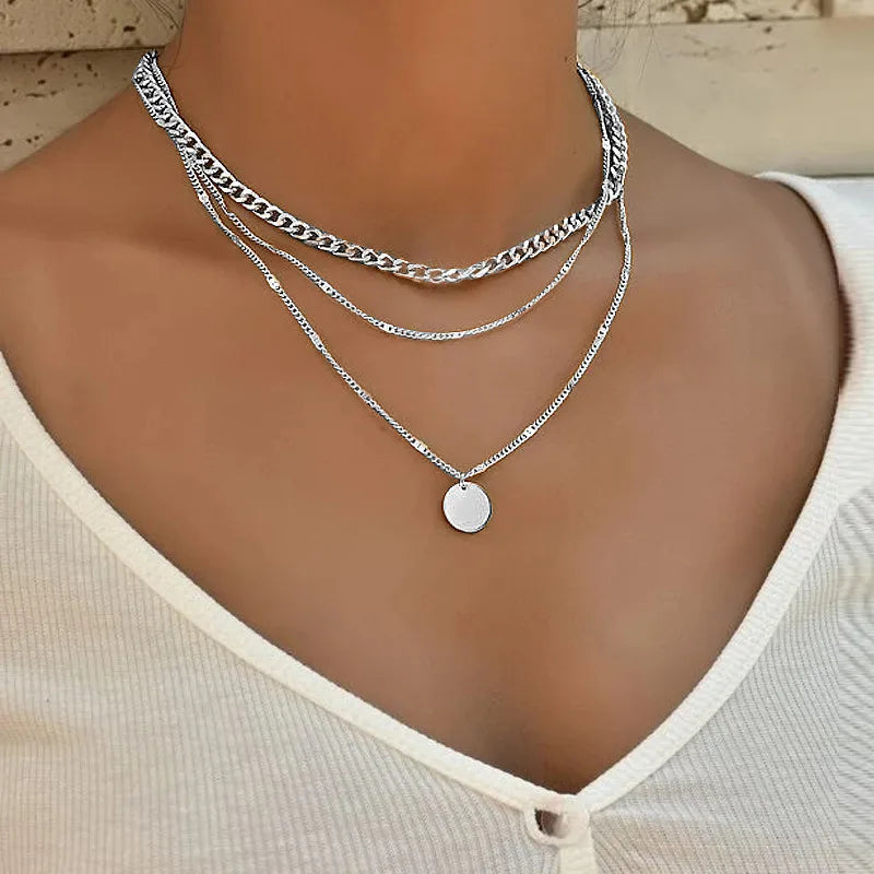 Necklace on Neck Chain Women's Jewelry Layered