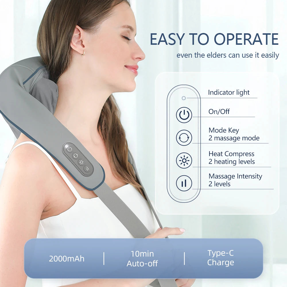 Foreverlily Wireless Neck And Back Massager Neck