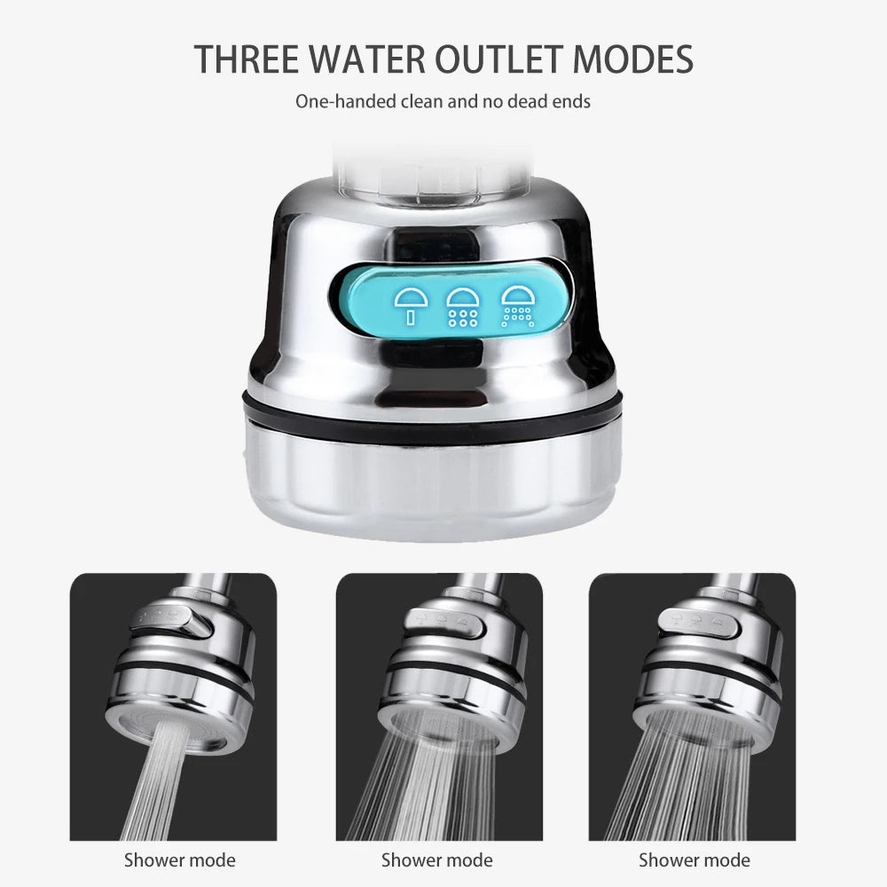 Kitchen Gadgets 3 Modes 360 Rotatable Bubbler High Pressure