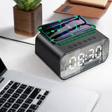 Wireless Charger Alarm Clock Bluetooth Speaker LED