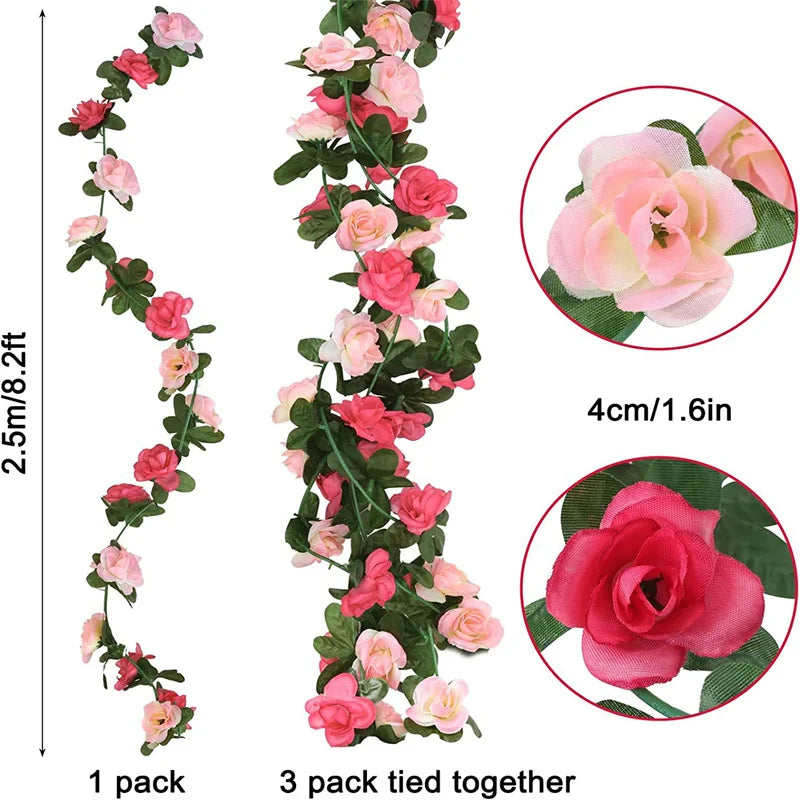 Artificial Flowers Vine 45pcs / 69pcs Rose DIY Wedding