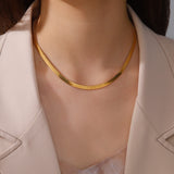 Stainless Steel Snake Chain Necklace for Men Gold Color