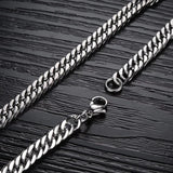 Stainless Steel Cuban Chain Necklace for Men, Punk Neck