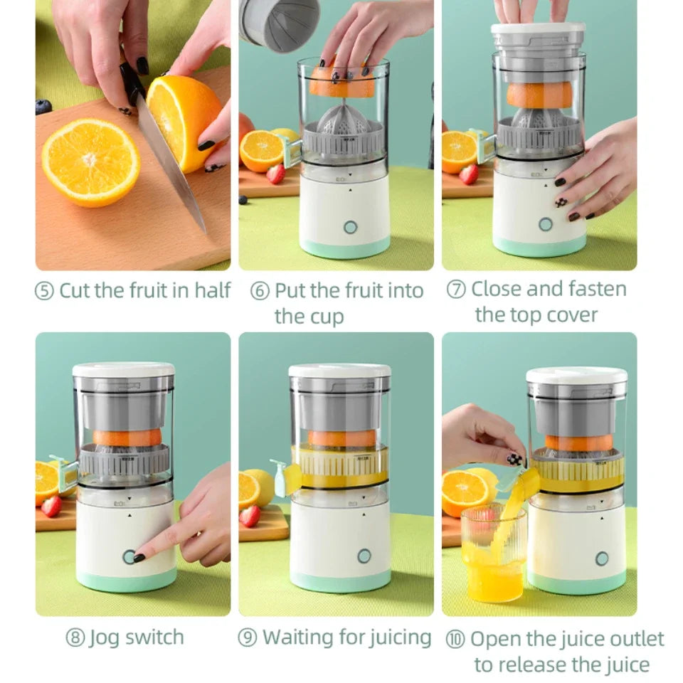 Portable Electric Juicer USB Charging Orange Lemon